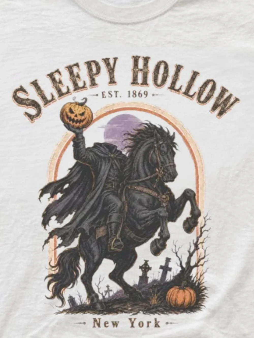 White Sleepy Hollow Headless Horseman Graphic Tee